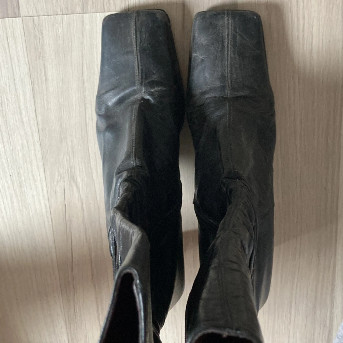 Läder klack boots - 92