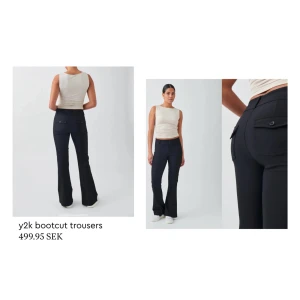 Lågmidjade kostymbyxor  - Lågmidjade kostymbyxor Gina Tricot, stl M. Mjuka & stretchiga. Använd endast en gång, lite långa på mig som är 167cm. Innerbenslängden på byxan är 82cm. Nypris: 499kr. Pris går att diskutera. 