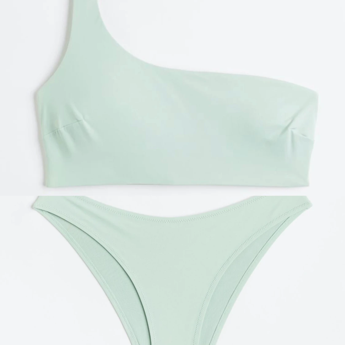 Mintgrön h&m one shoulder bikini (över+underdel) - 90
