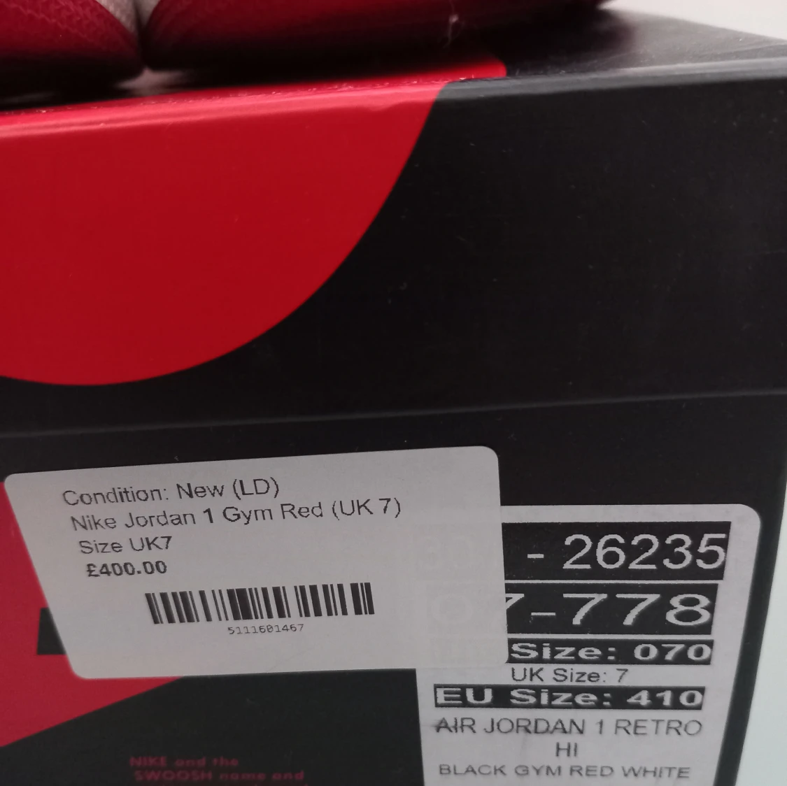 Jordan 1 high OG gym red  - 90