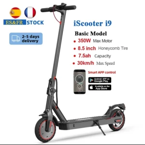 Elscooter  - 350W motor  25km/h  Controllers av en app  Punkter fria hjul  Når upp till 30 km
