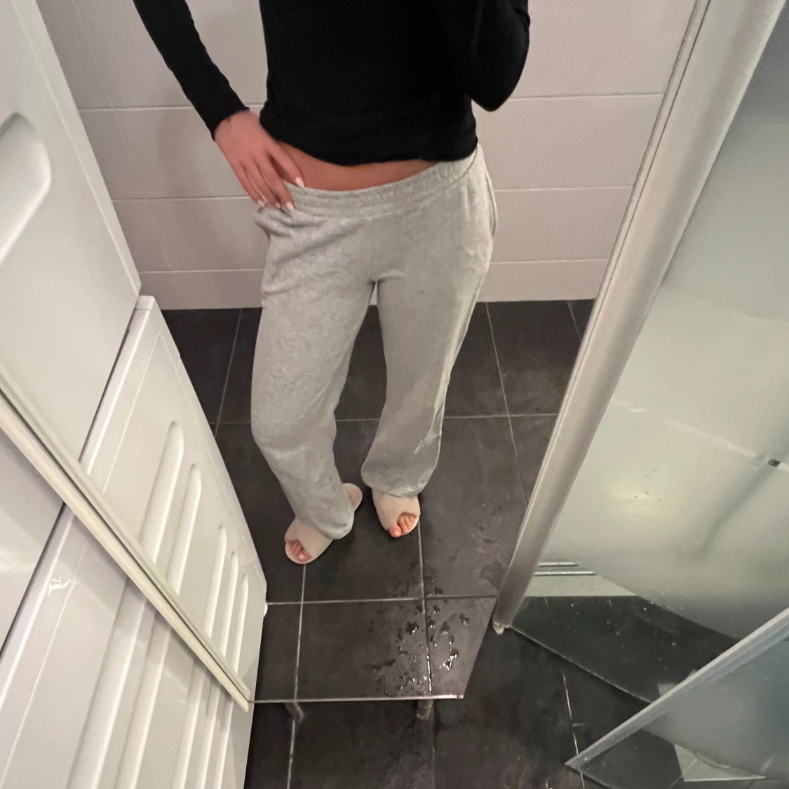 Lågmidjade mjukisbyxor  - 90