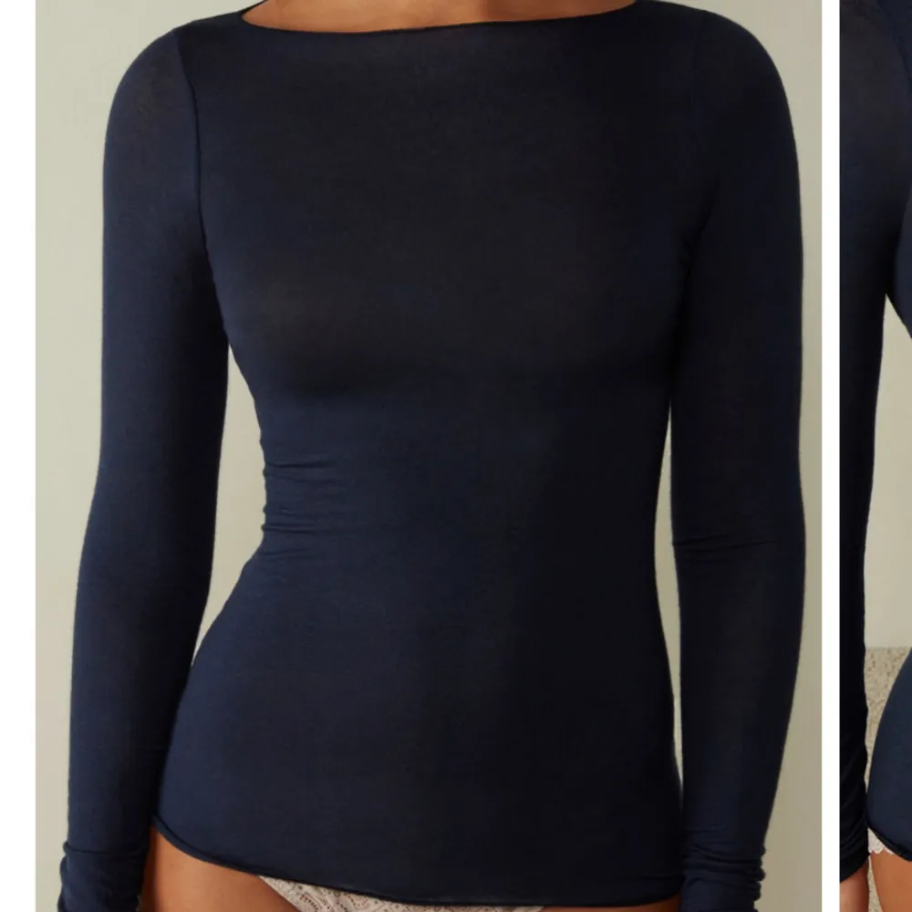 Marinblå intimissimi tröja. Säljer då den inte kommer till användning 💙. Toppar.