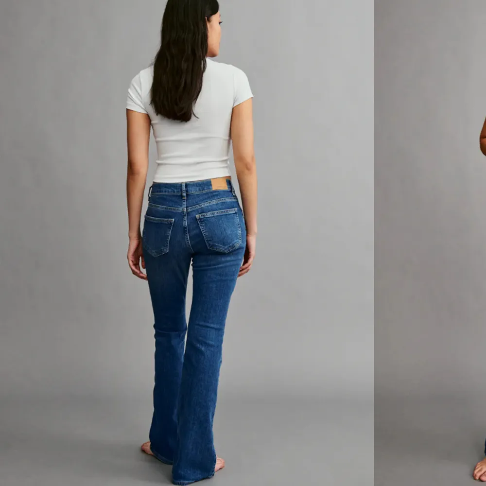 Säljer mina super fina jeans ifrån Gina tricot, det är boocut perfect jeans . De är inprincip aldrig använda då de var försmå tyvärr så de är i nyskick, skriv för fler bilder . Jeans & Byxor.