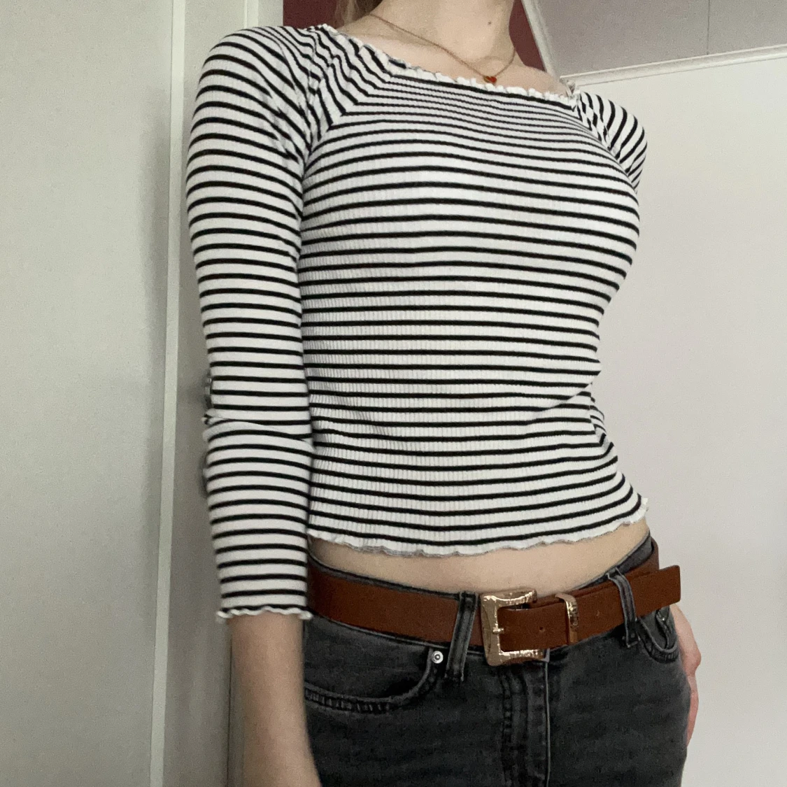 Svart vit randig topp☺️