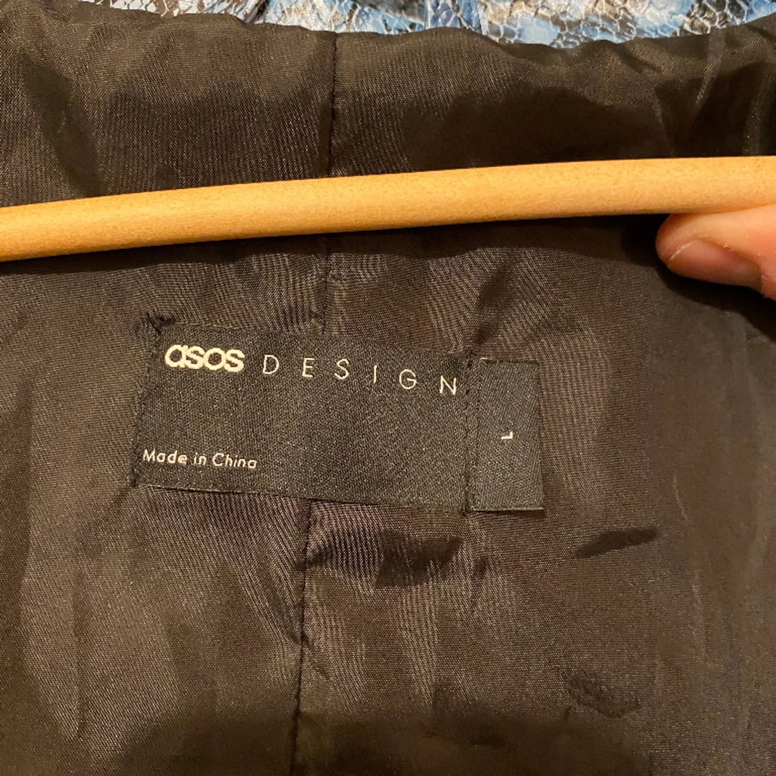  Blå Ormskinnsmönstrad Trenchcoat  - 90