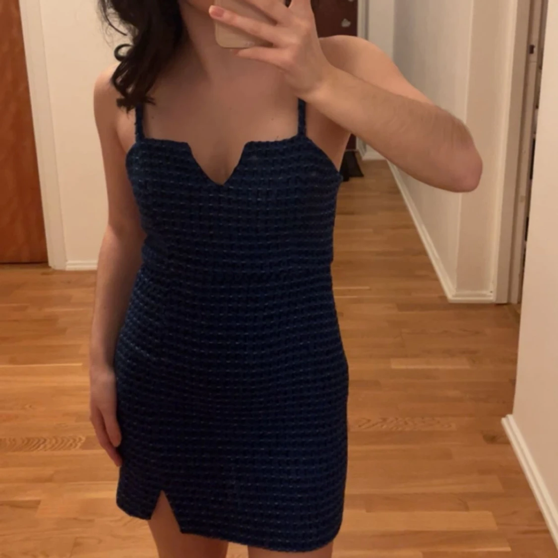 Blå mini klänning 