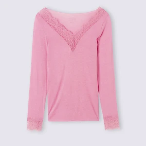 Intimissimi tröja - Ultralight lång blus i modalkashmir och spets. Fin rosa färg och knappt använd. 