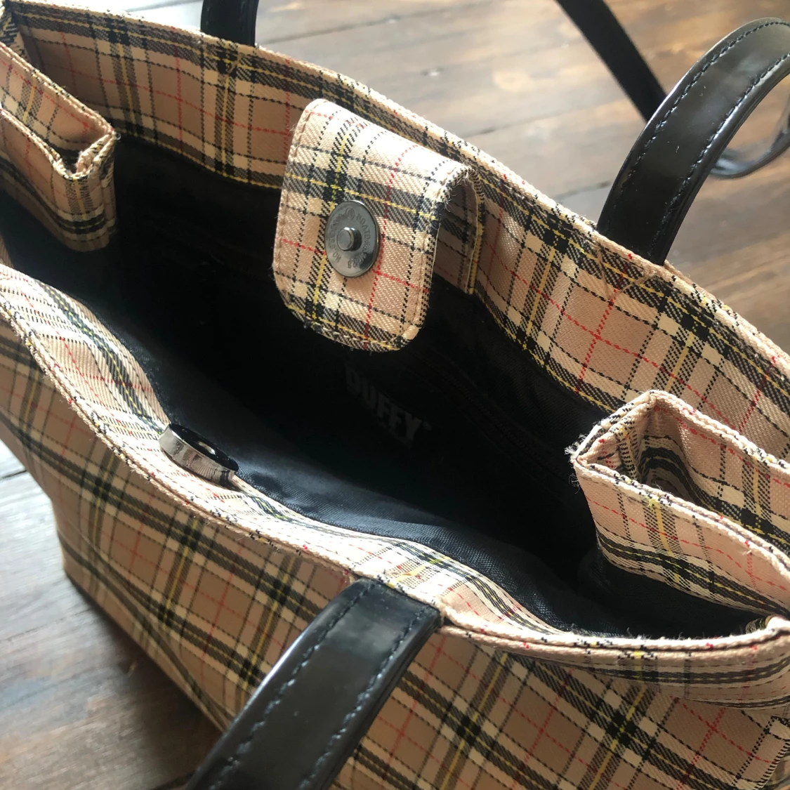 Rutig axelremsväska vintage  - 91