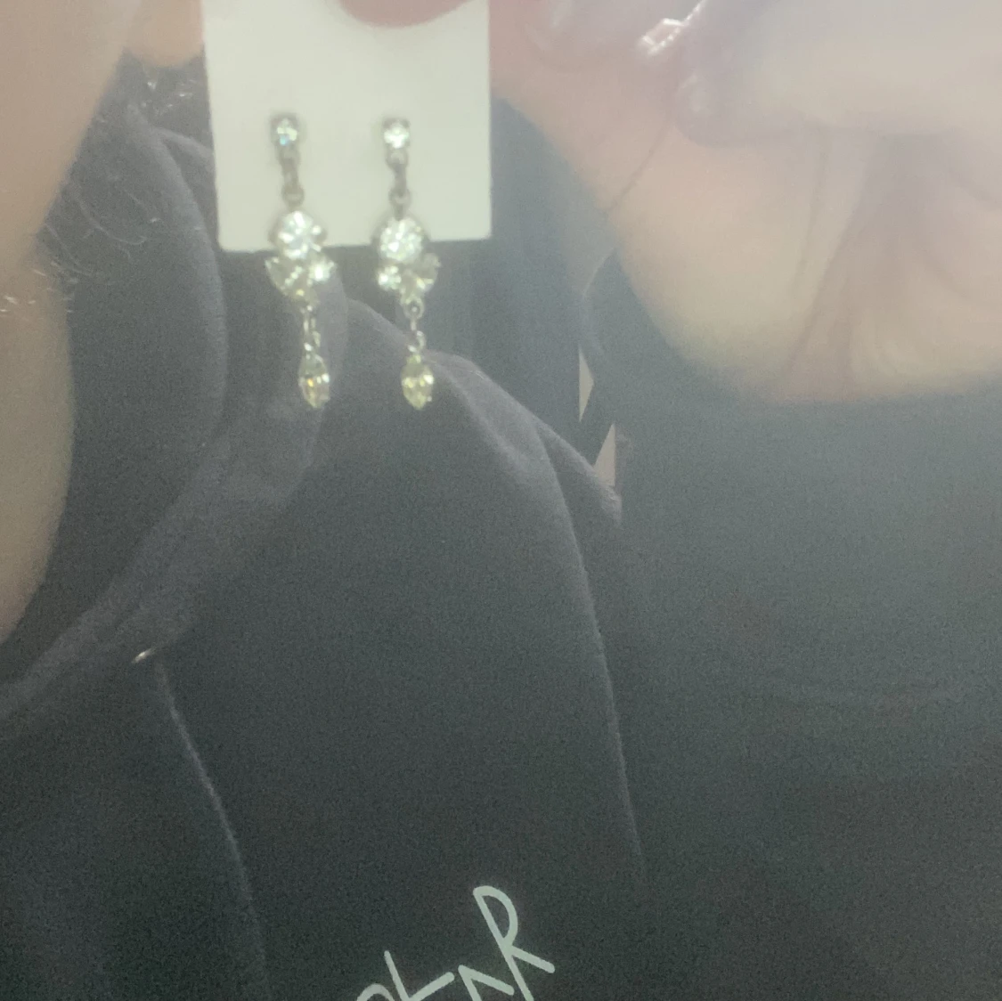 Snygga diamant silver örhängen  - 90