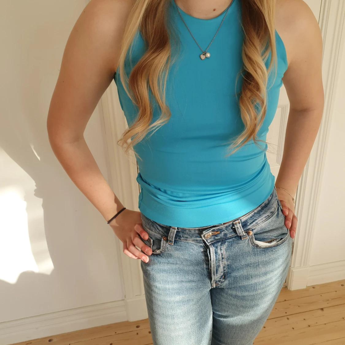 Blå somrig top - 90