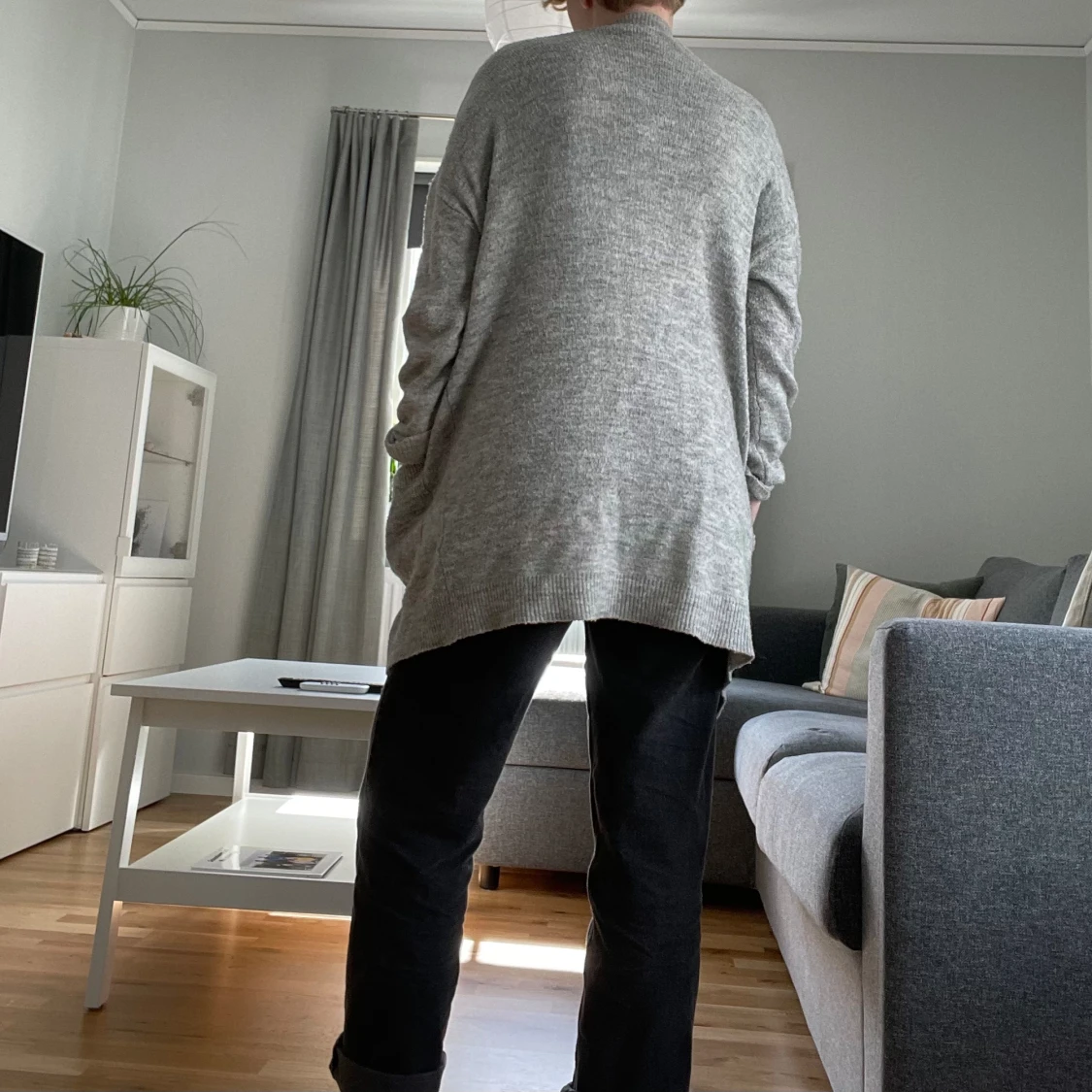 Lång grå kofta - 91