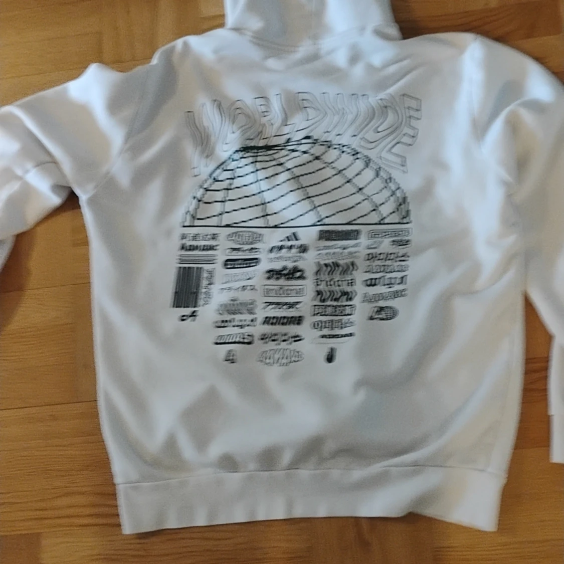 Vit Adidas hoodie storlek large - 90