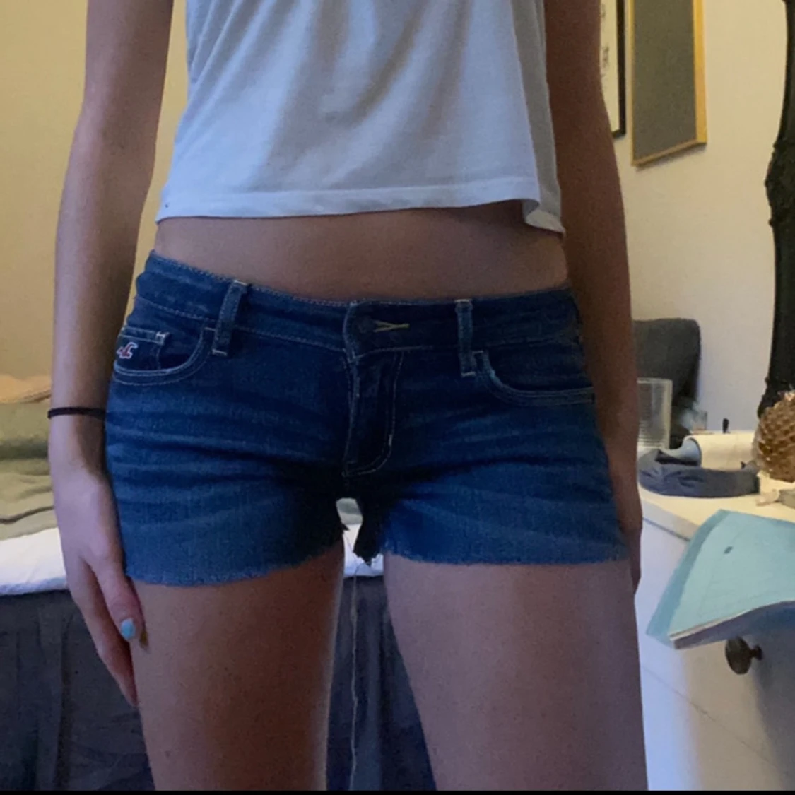 Lågmidjade jeans shorts - 90