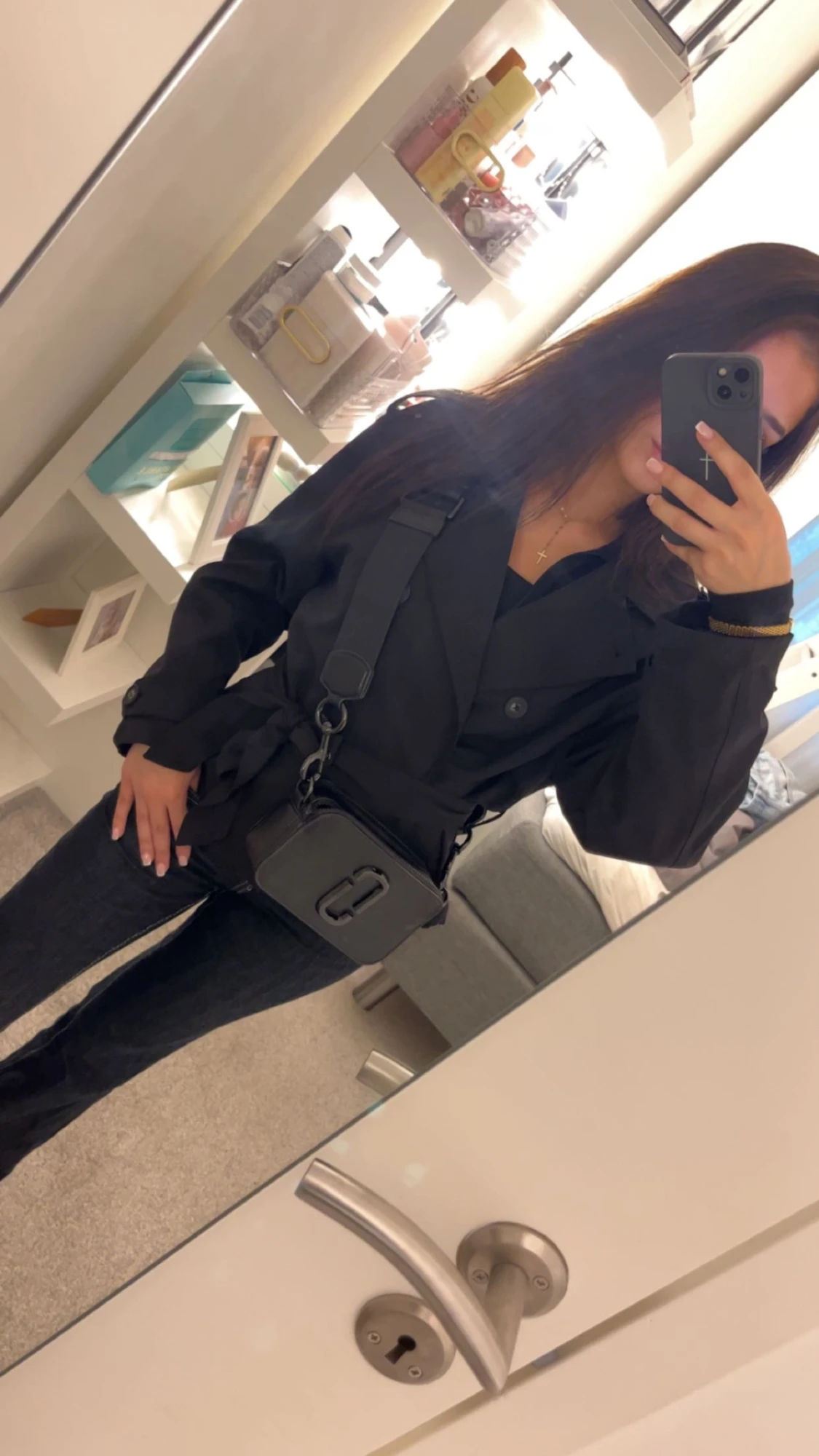 Svart kort trenchcoat - 2