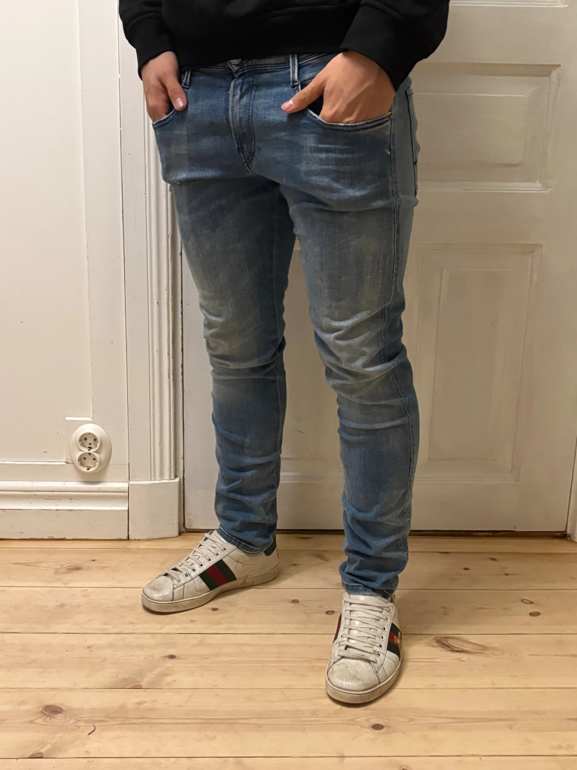 Replay Anbass ljusblå slim jeans