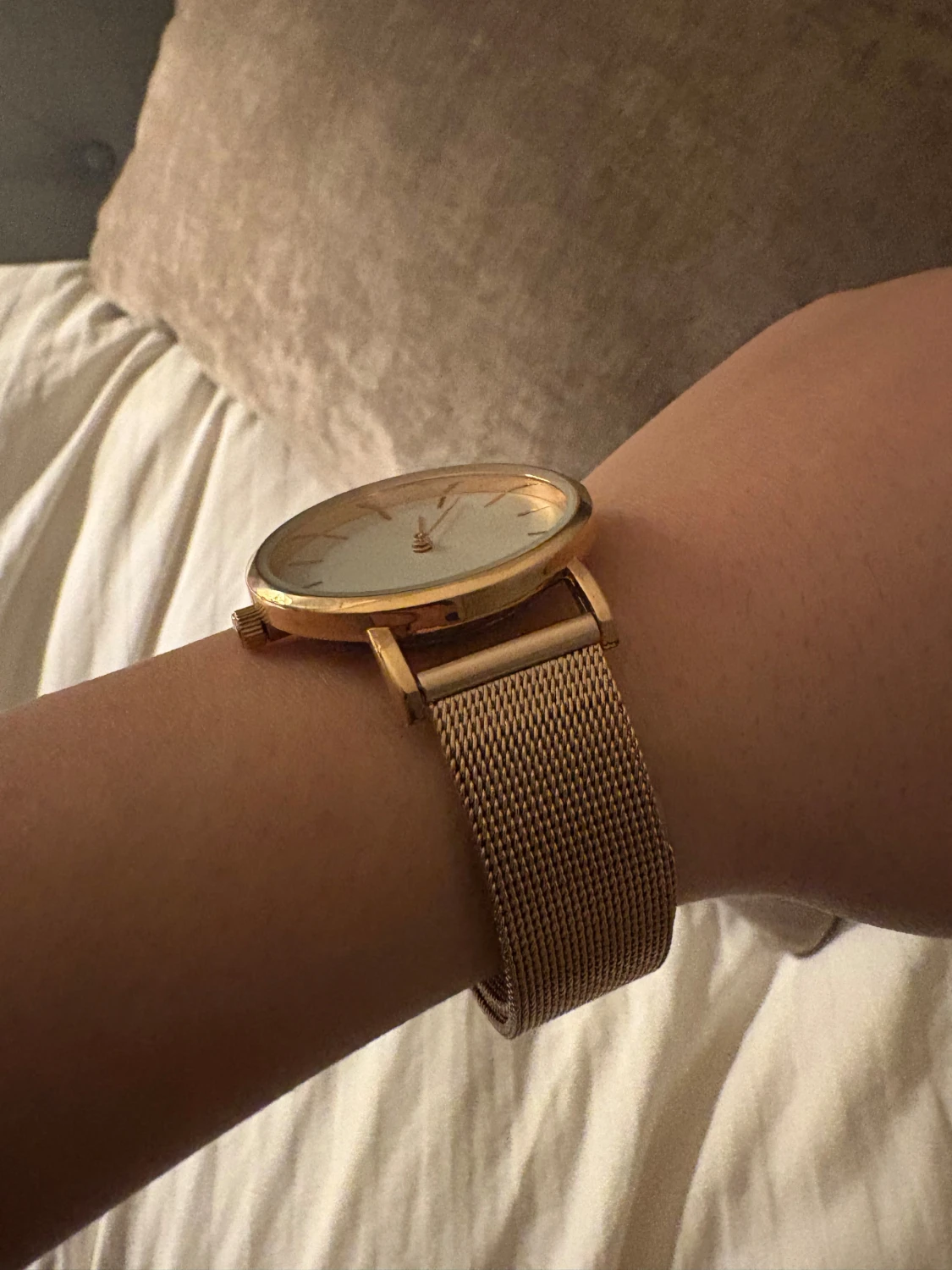 Stilren guldig mesh-klocka - 1