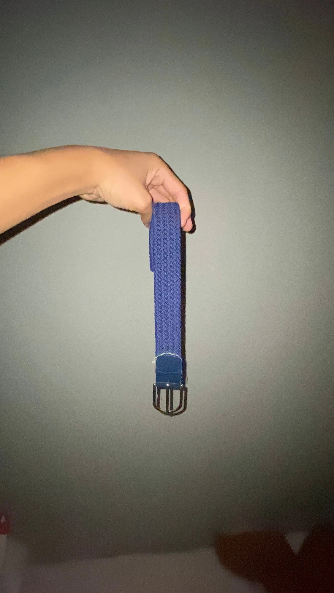 Mörkblå flätad tygbälte - 2