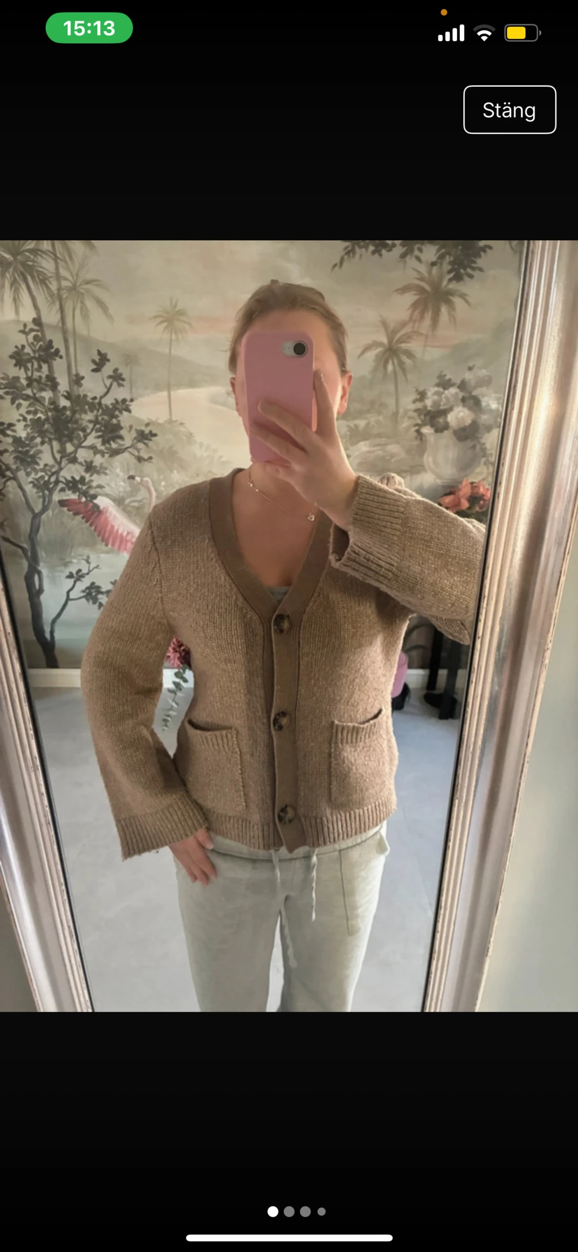 Beige stickad kofta från Lindex - 3