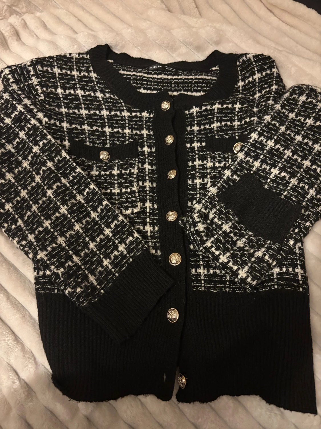 Svartvit rutig kofta från SHEIN