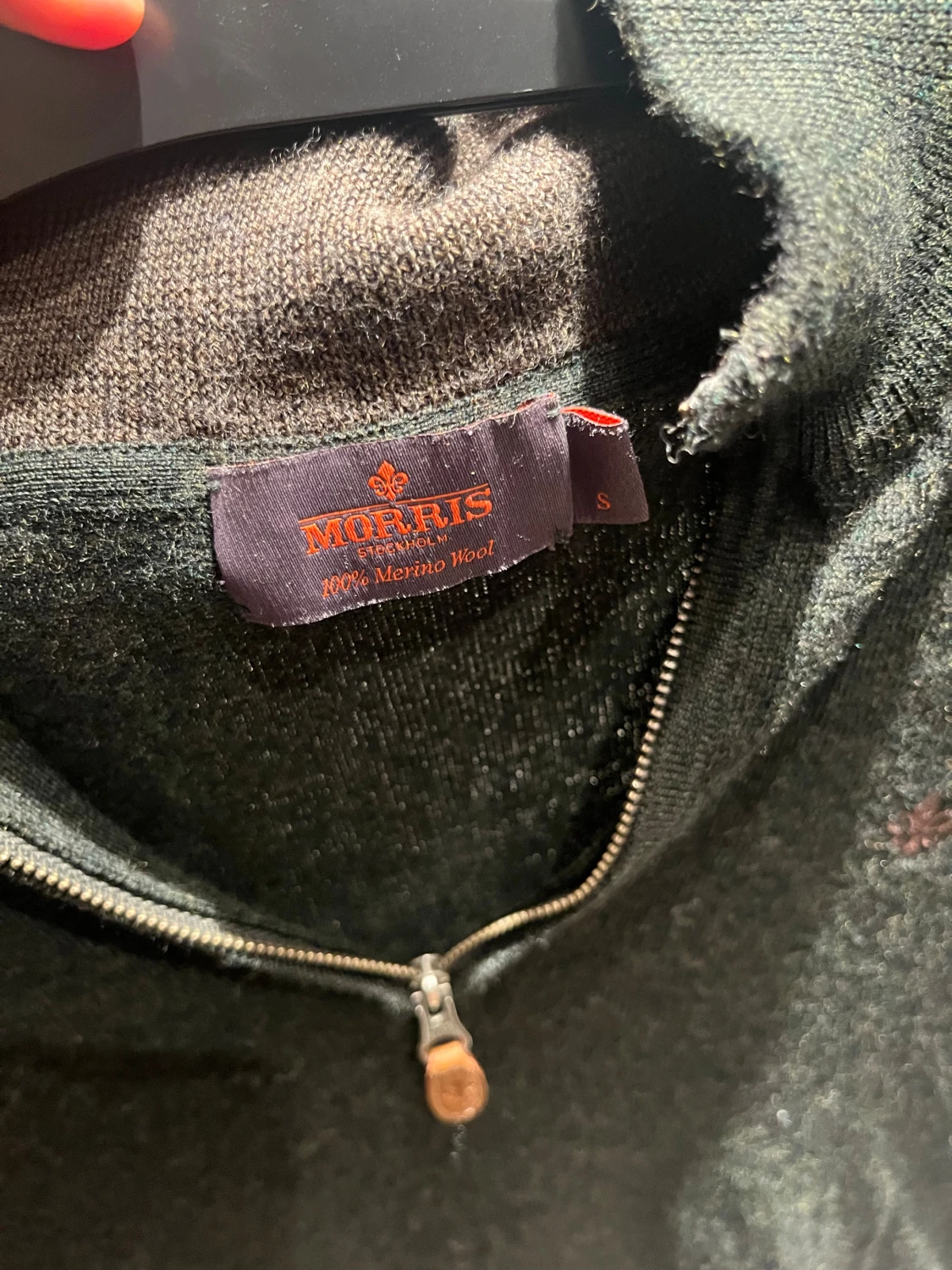 Mörkgrön stickad tröja från Morris  - 4