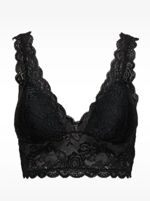 Svart spetsig korsett-topp -  Svart spetsig bh/Linne. Den är lite nopprig och kanske har någon Tråd Lös. Den har blivit lite så eftertvätt🩷 Annars ok