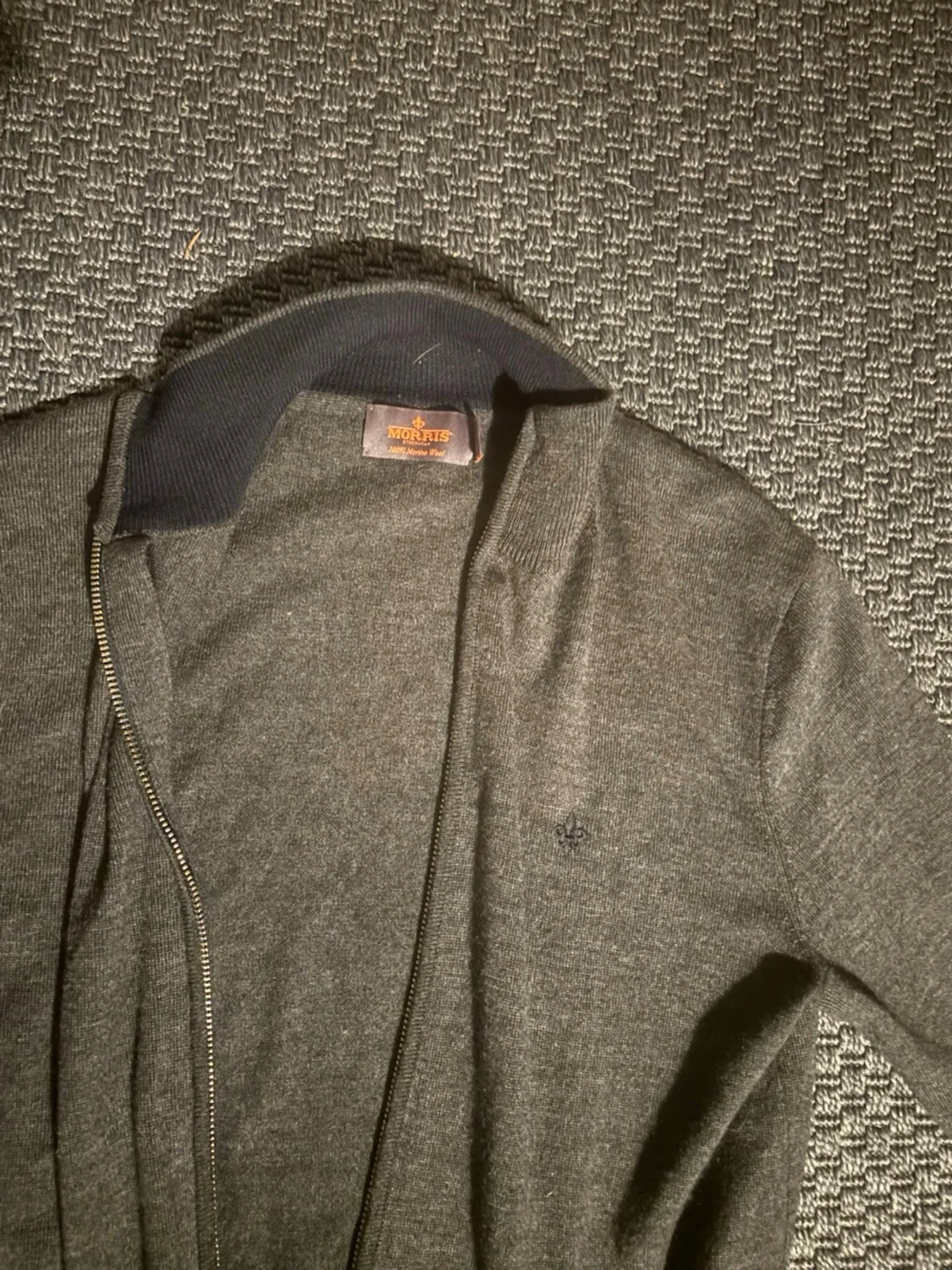 Grå zip-kofta från Morris