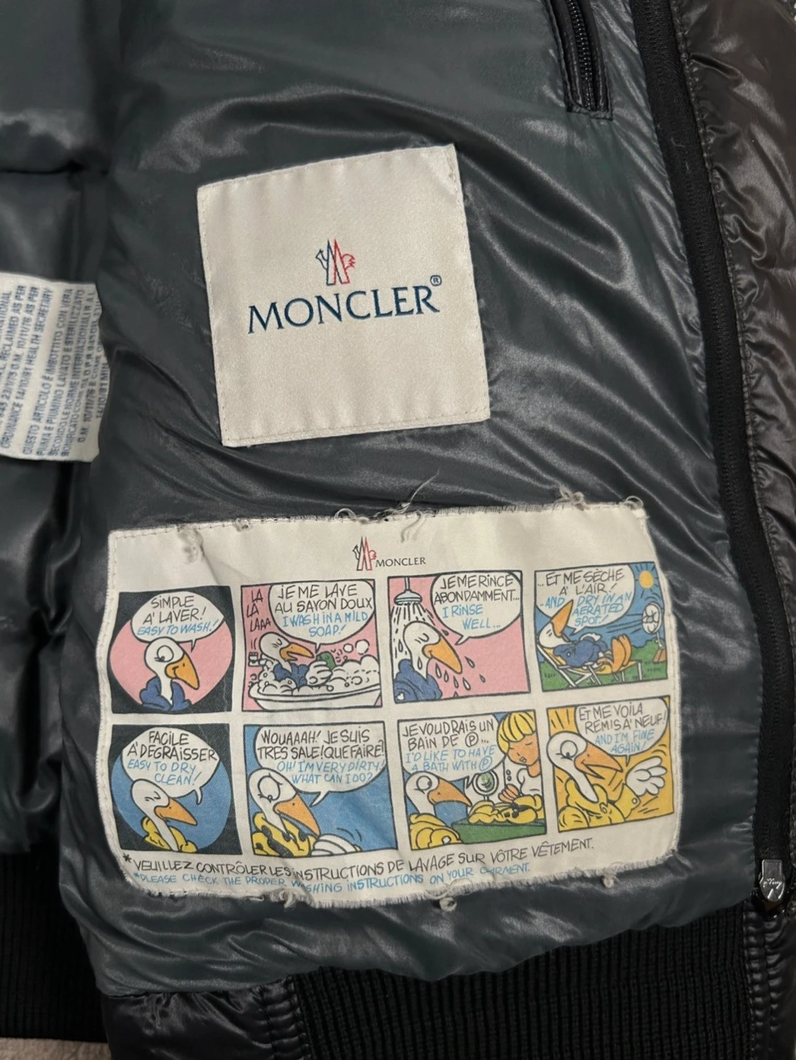 Svart Moncler pufferjacka med huva - 5