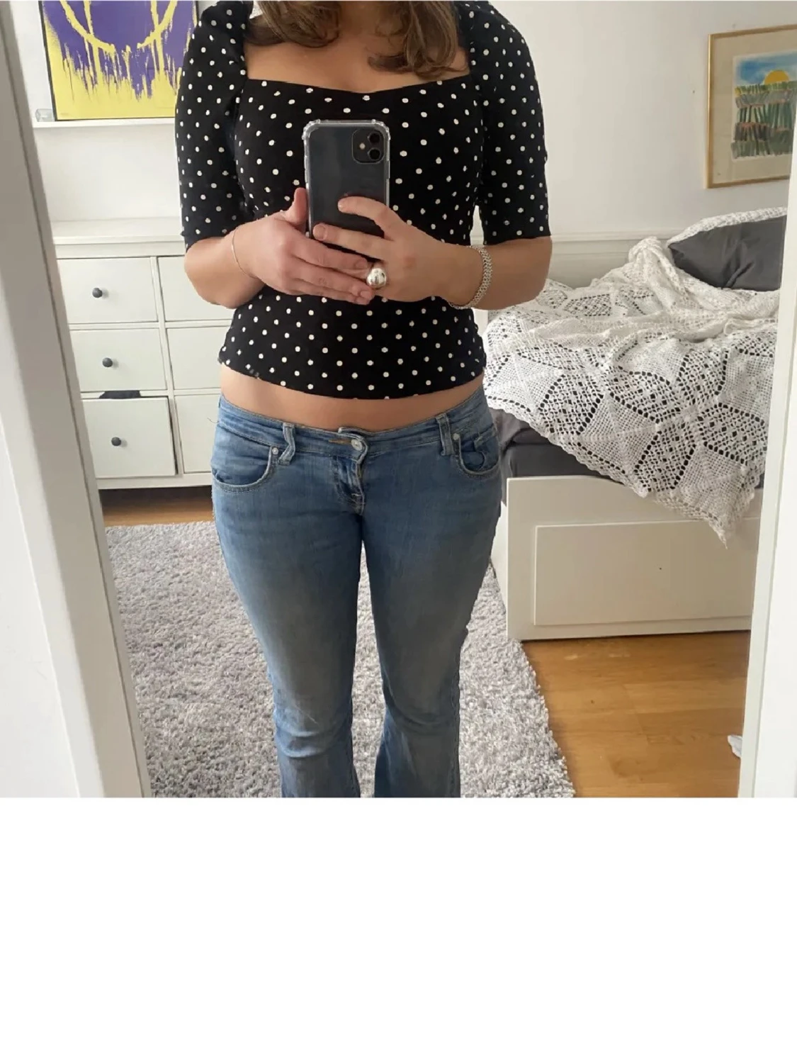 Prickig topp med puffärm från H&M - 1