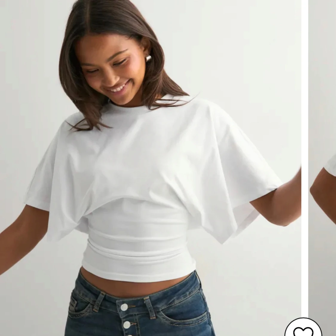 Vit croppad topp från Nelly