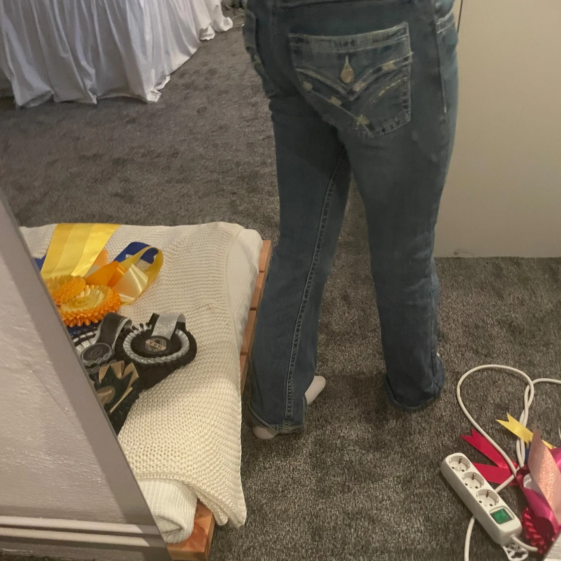 Blå bootcut jeans  - 1