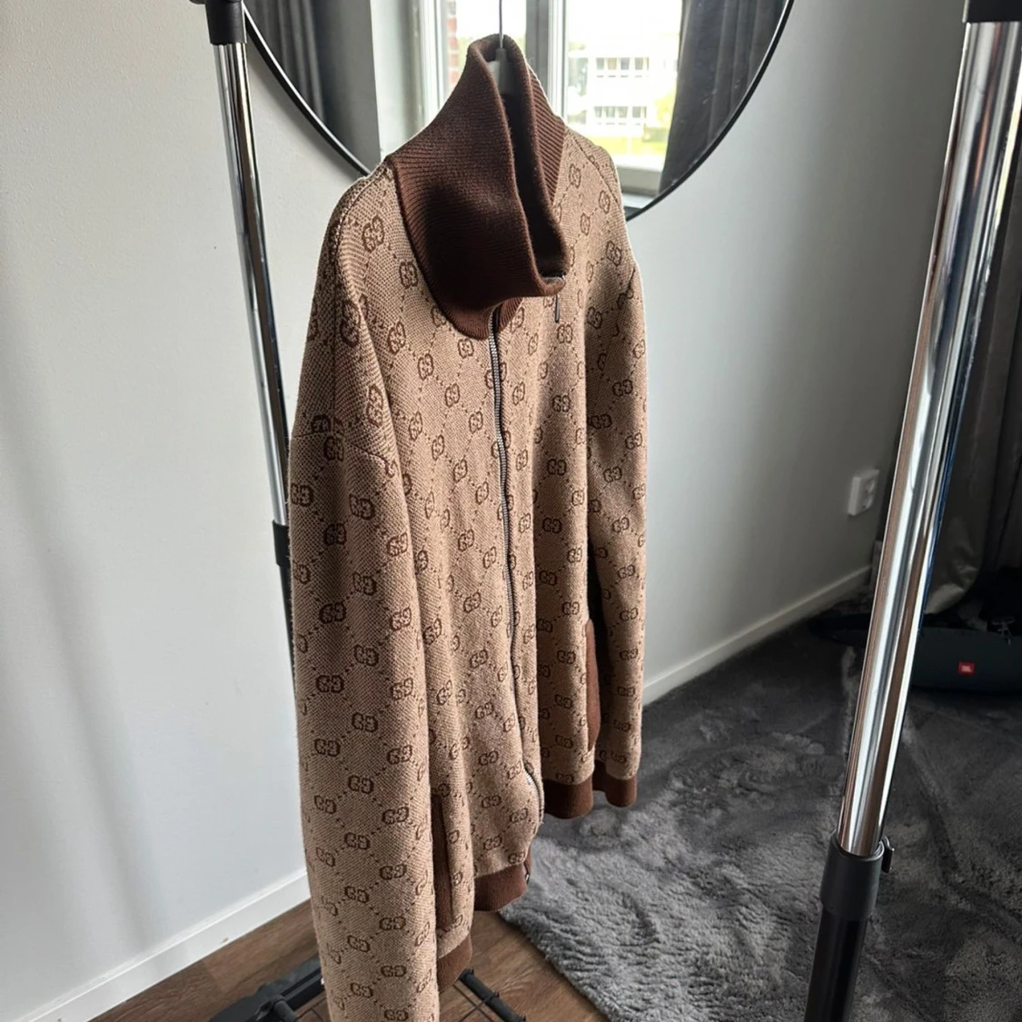 Gucci Beige polotröja med GG-mönster