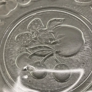 Fin servering glas 90 Kr- FRI FRAKT - Snygg glasfat med frukt motiv genomskinlig Passa på Fri Frakt.