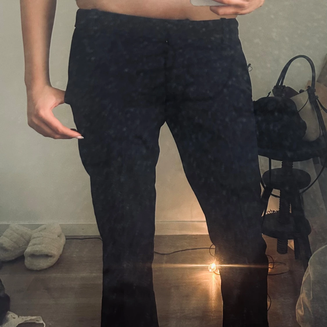 Svarta kostymbyxor med raka ben - 1