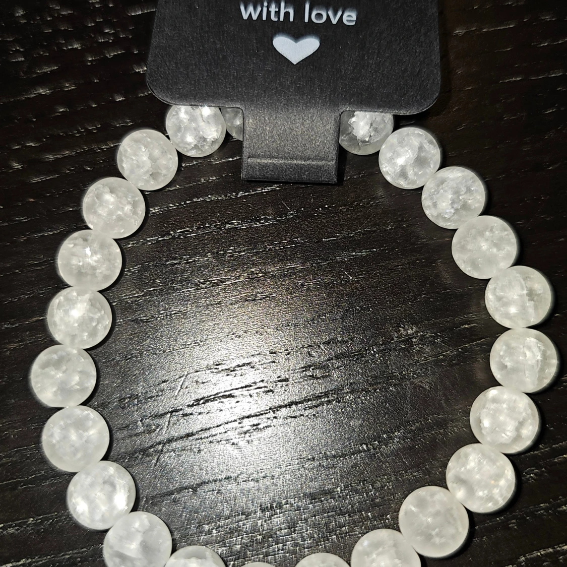 Handgjort vitt pärlarmband - 3