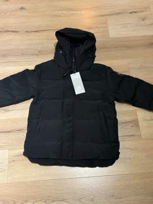 Svart pufferjacka från Canada Goose - Säljer en svart pufferjacka från Canada Goose i storlek M. Jackan har huva, diskret logga på ärmen och dragkedja framtill. Tillverkad i slitstarkt material och fodrad för extra värme, perfekt för kalla dagar. Enkel och stilren design som funkar till allt.