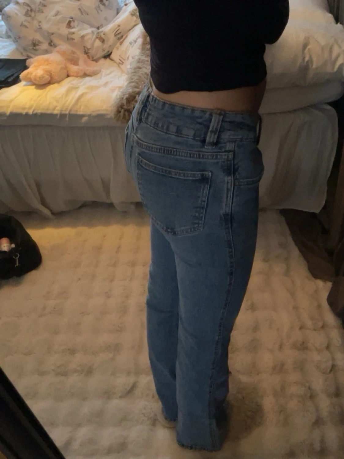 Lågmidjade blå jeans bootcut - 4