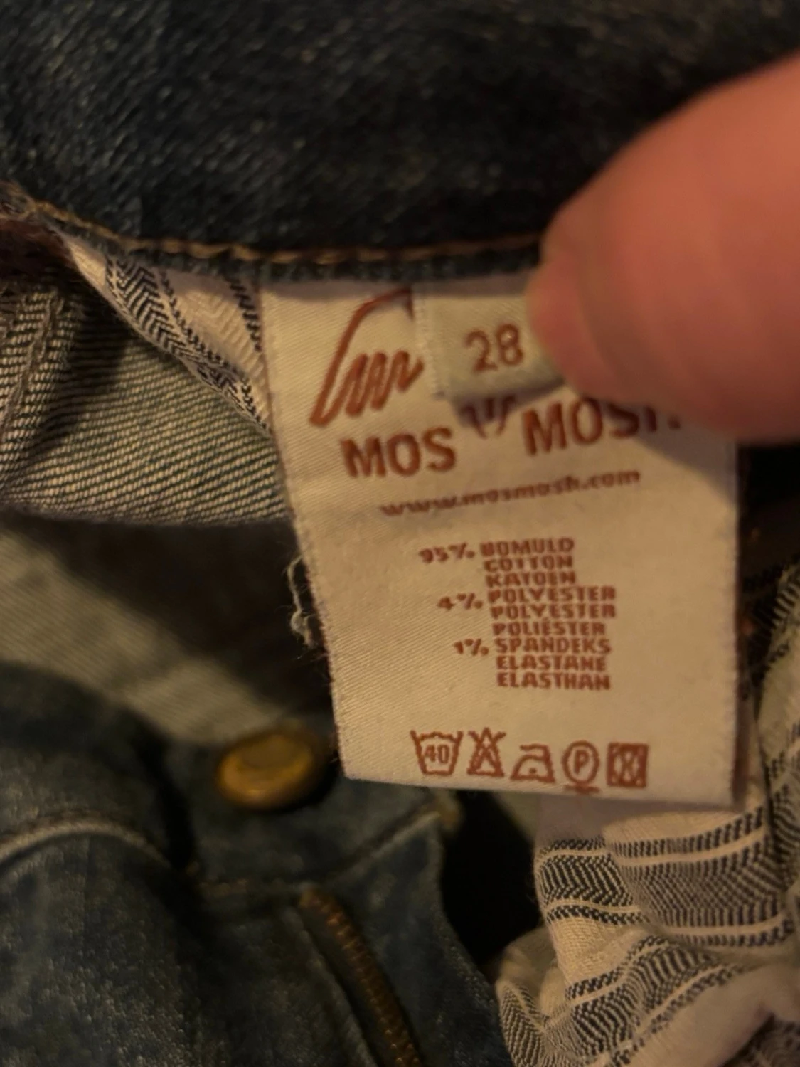 Mos Mosh blå jeans med nitar, stl 28 - 3