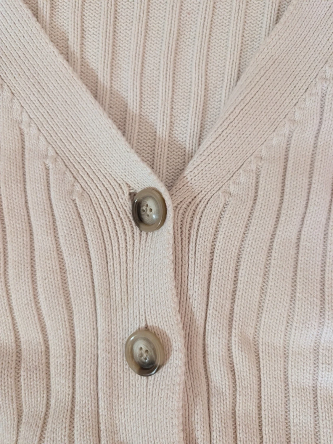 Beige ribbad kofta från NA-KD - 5