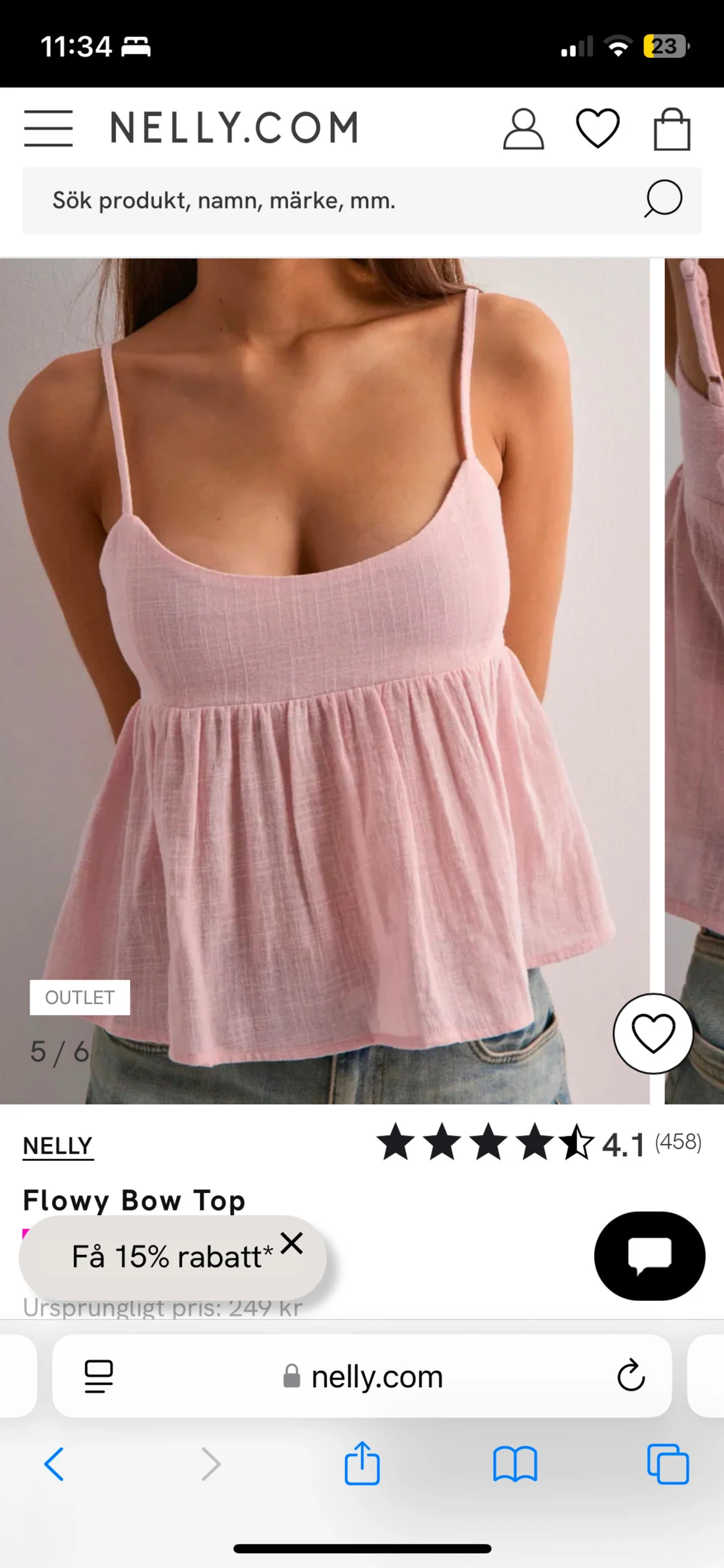 Rosa flowy linnetopp från Nelly - 1