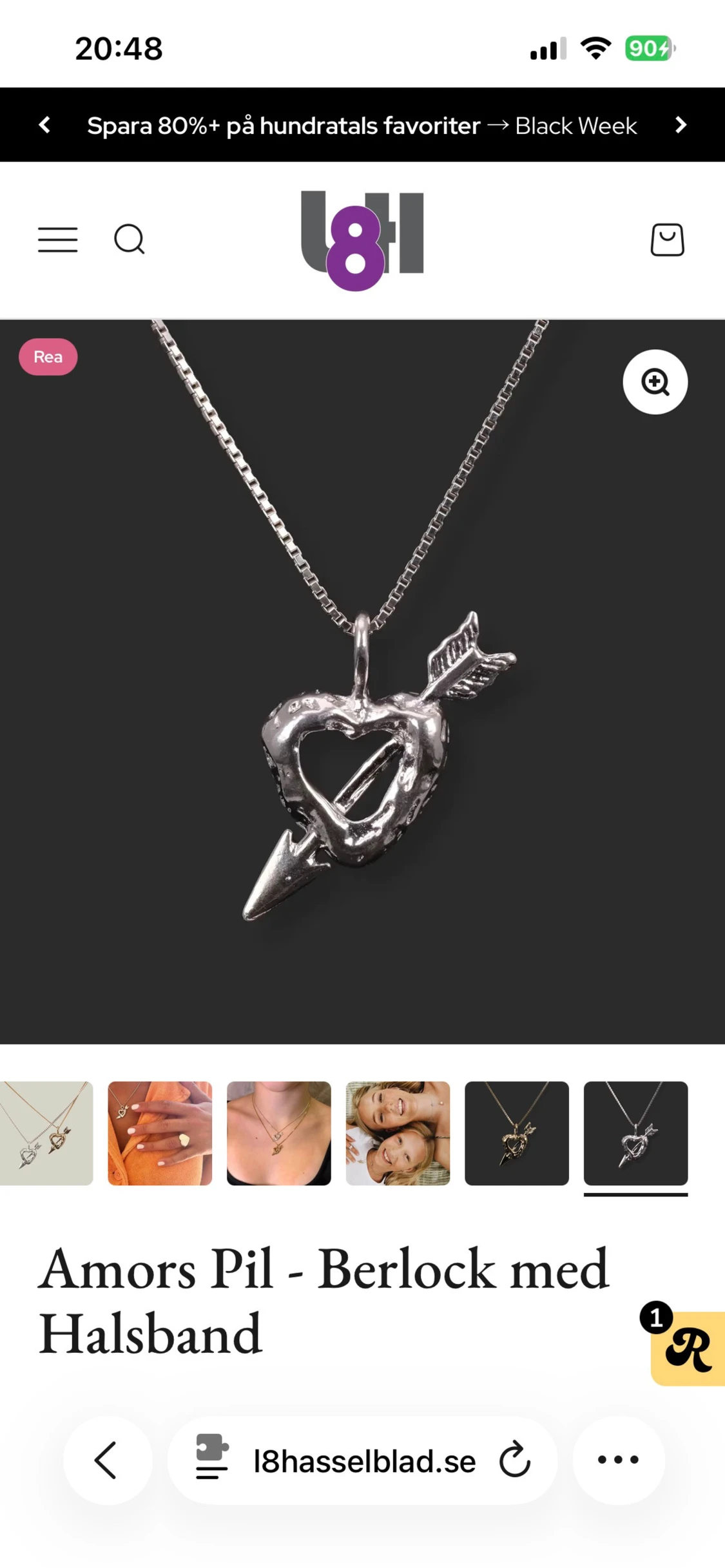 Amors Pil halsband i silver