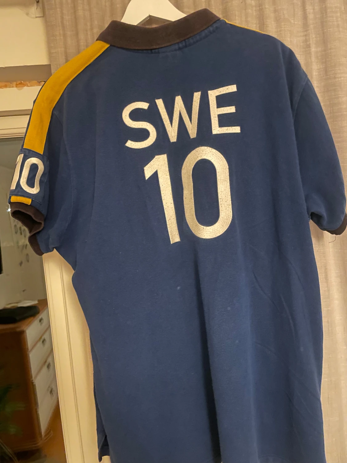 Ralph Lauren blue yellow Sweden polo shirt chief keff pike  - 2