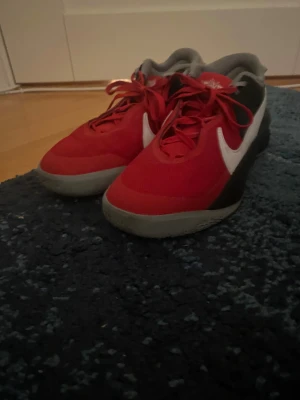 Nike Hustle basketskor  - Nike Hustle basketskor storlek 37,5. Använda men i bra skick. Nypris ca 600kr. Röda och svarta.