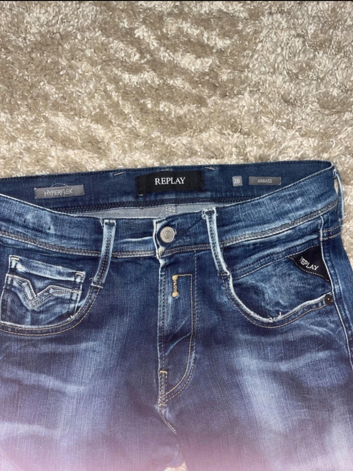 Replay  Anbass jeans blå w28 l30 slim fit - 2