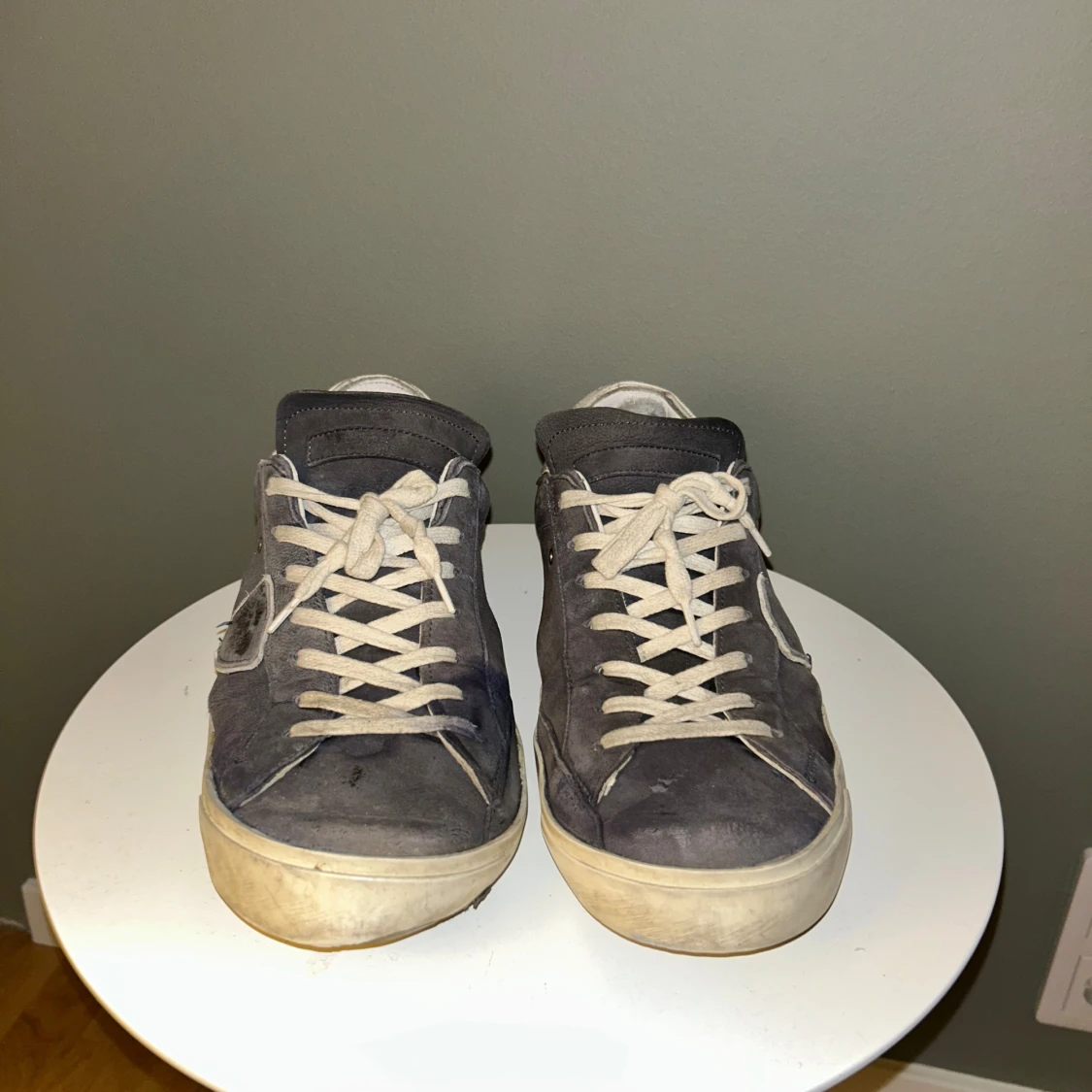 Philippe Model blå sneakers mocka - 1