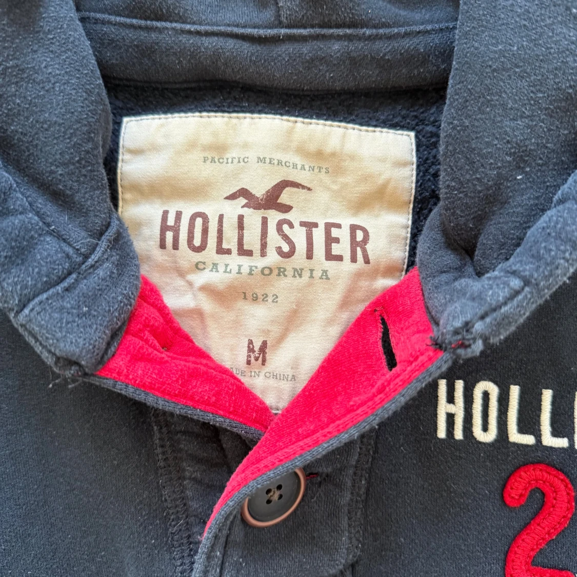 Svart hoodie från Hollister med tryck - 2
