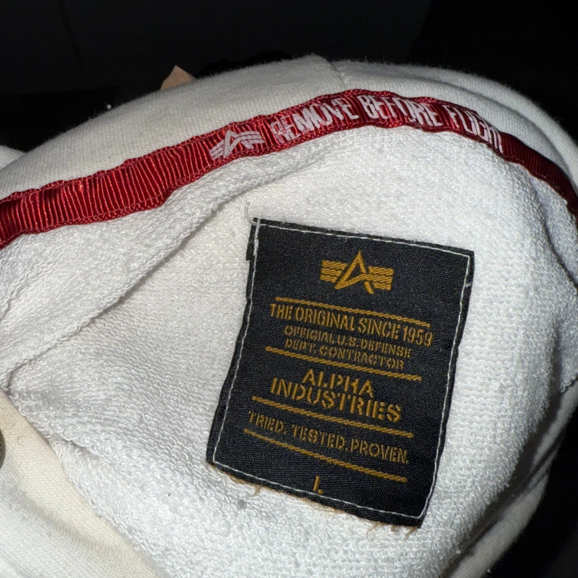 Vit hoodie från Alpha Industries L - 2