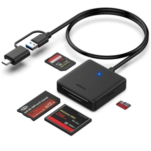 Minneskortsläsare - Minneskortläsare med 4-i-1. Kompatibel för mobiltelefoner och datorer. Ny, aldrig använd och kommer i orginalförpackningen som är oöppnad.