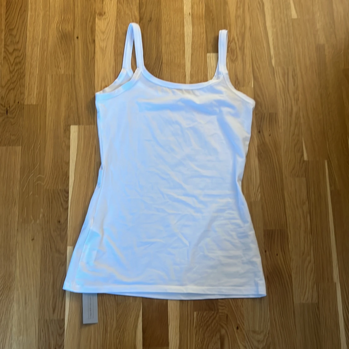 Vit linnetopp i bomull, stl S - 1