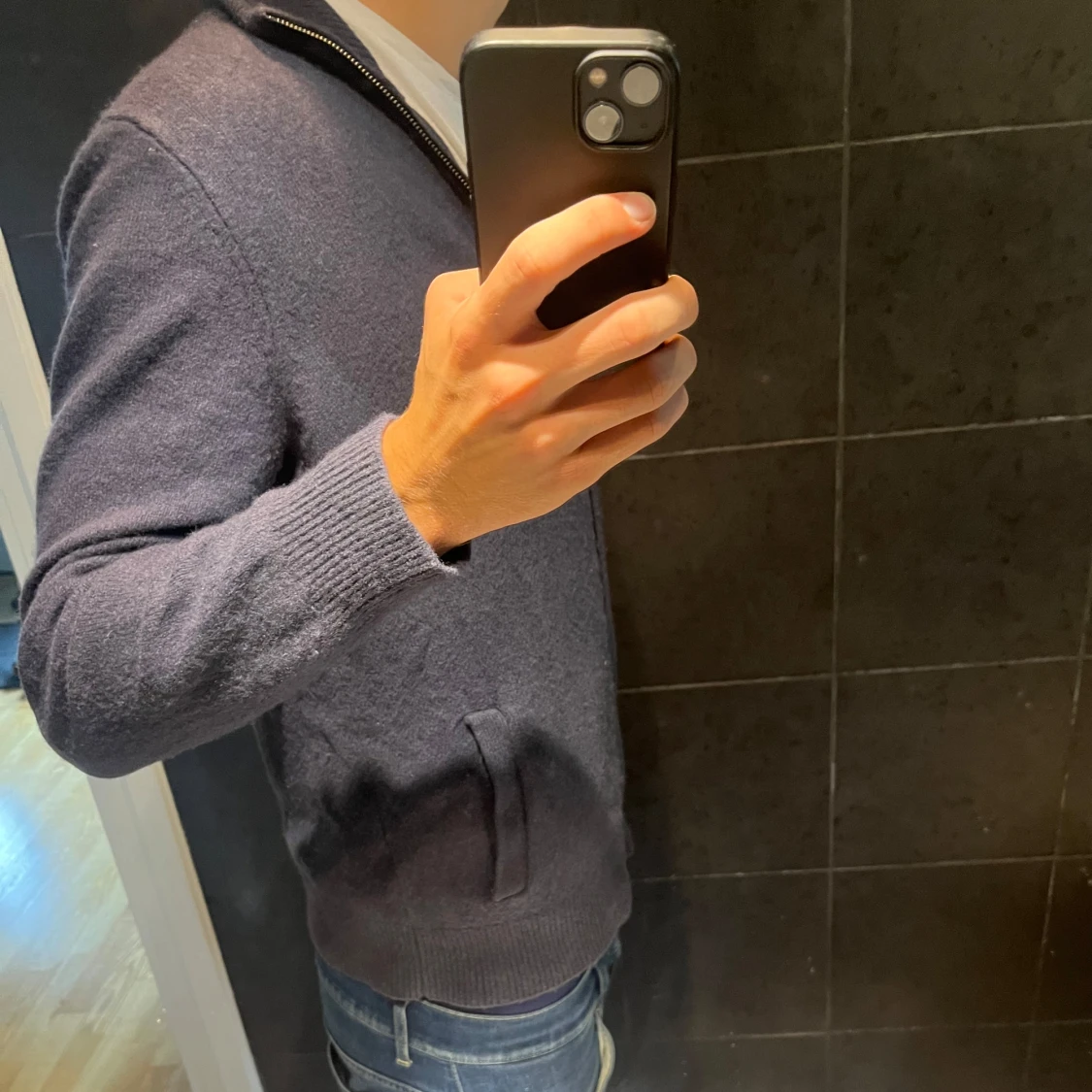 Mörkblå kofta från Massimo Dutti - 1